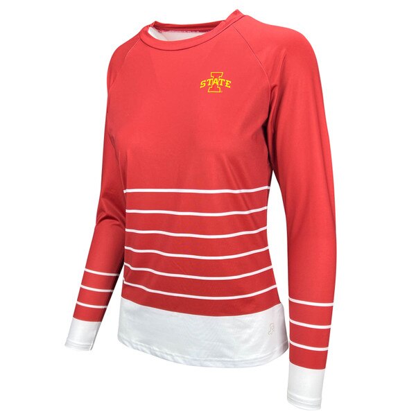 Authentic Brand Women's I-State Cardinal Striped Long Sleeve